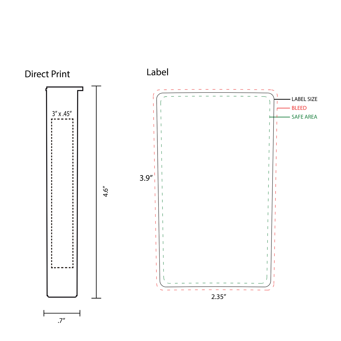 Label dieline template for 116mm hemp pop top pre-roll tubes