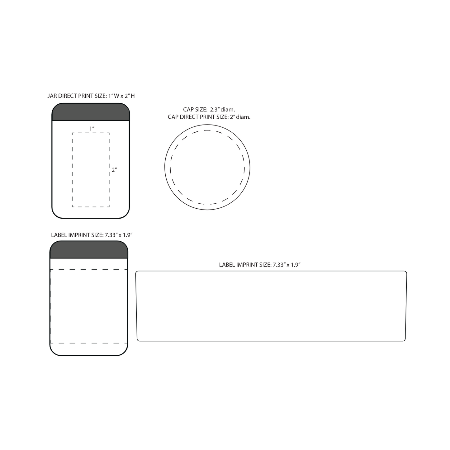Printable dieline template for custom label application on 4 oz hemp jars