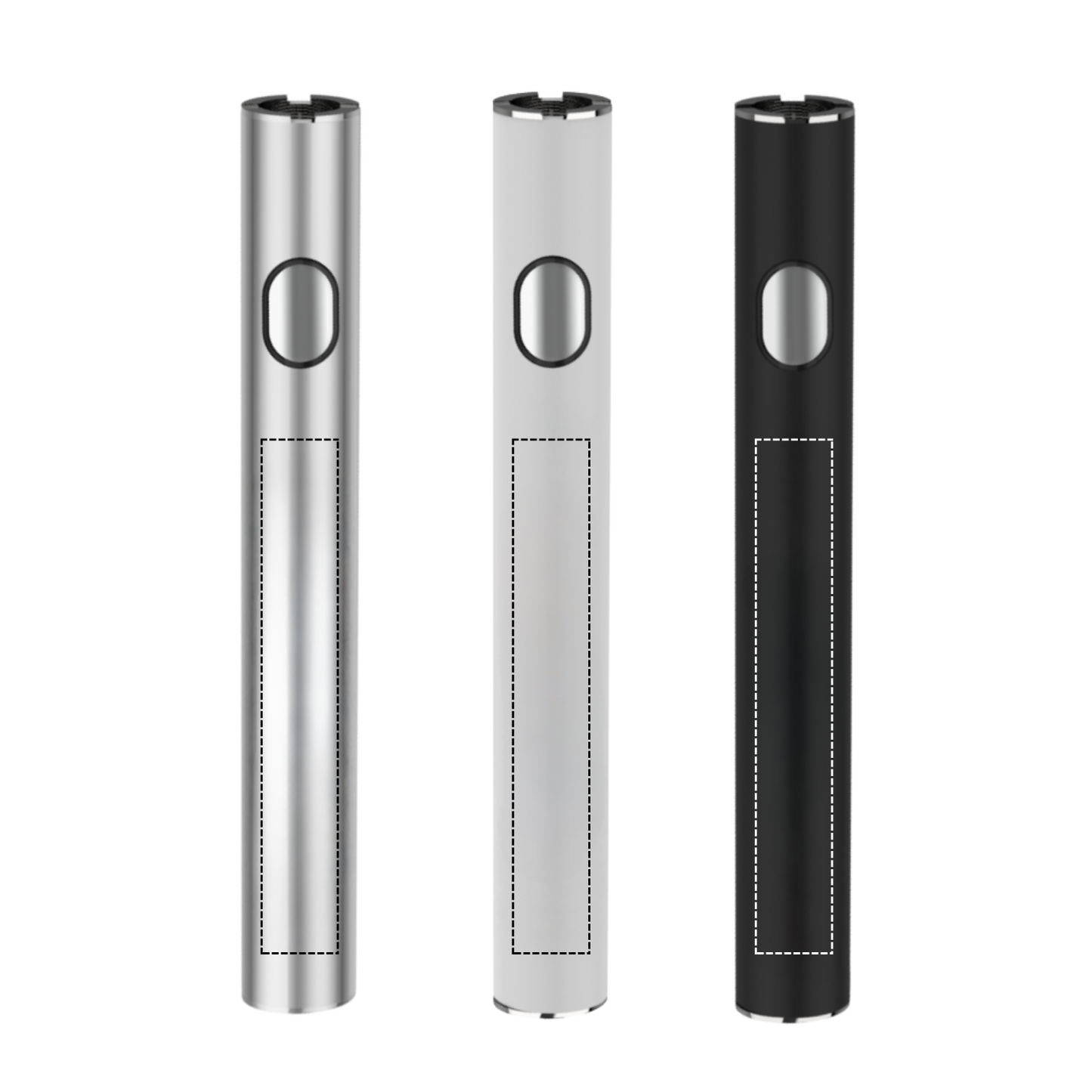 Custom vape pen battery print area dyelines for logo placement guide