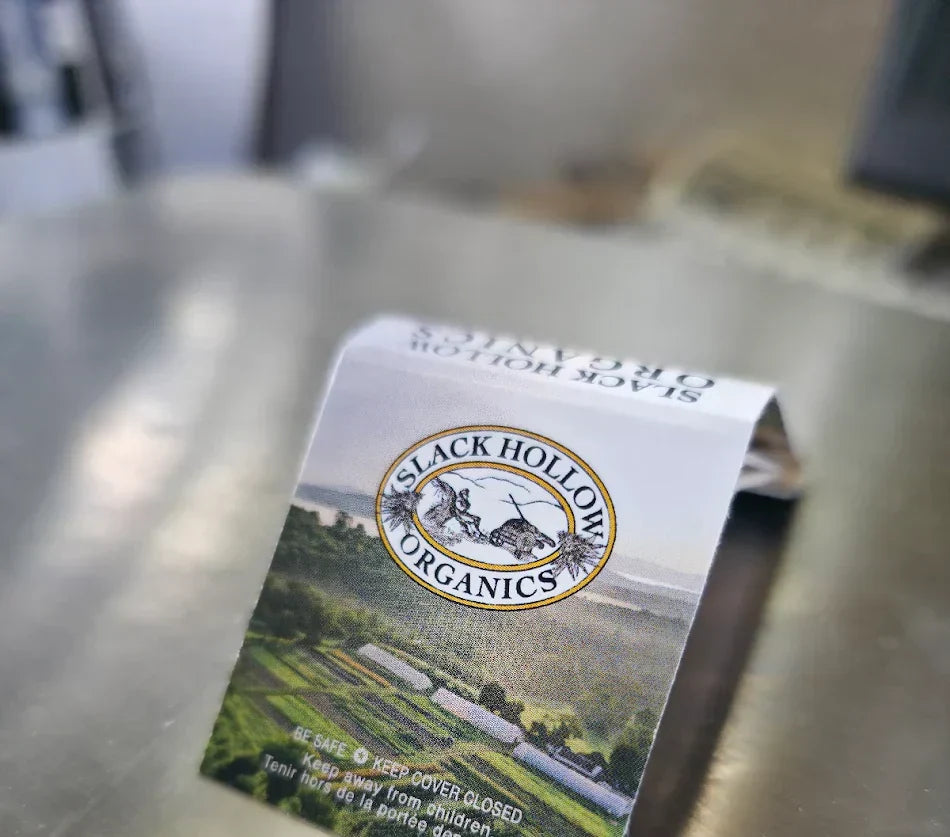 Custom branded matchbook for a cannabis brand, printed full-color with the company logo