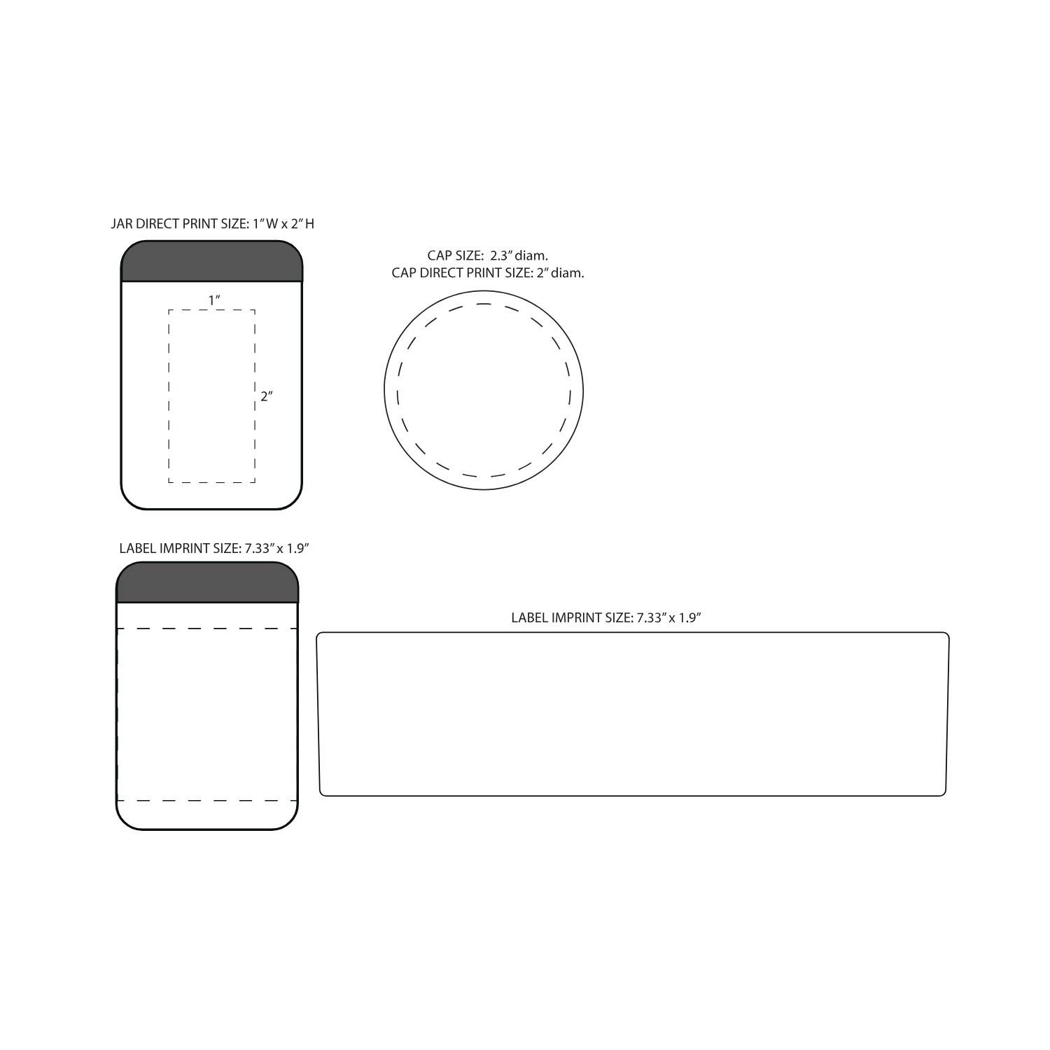 Printable dieline template for custom label application on 4 oz hemp jars