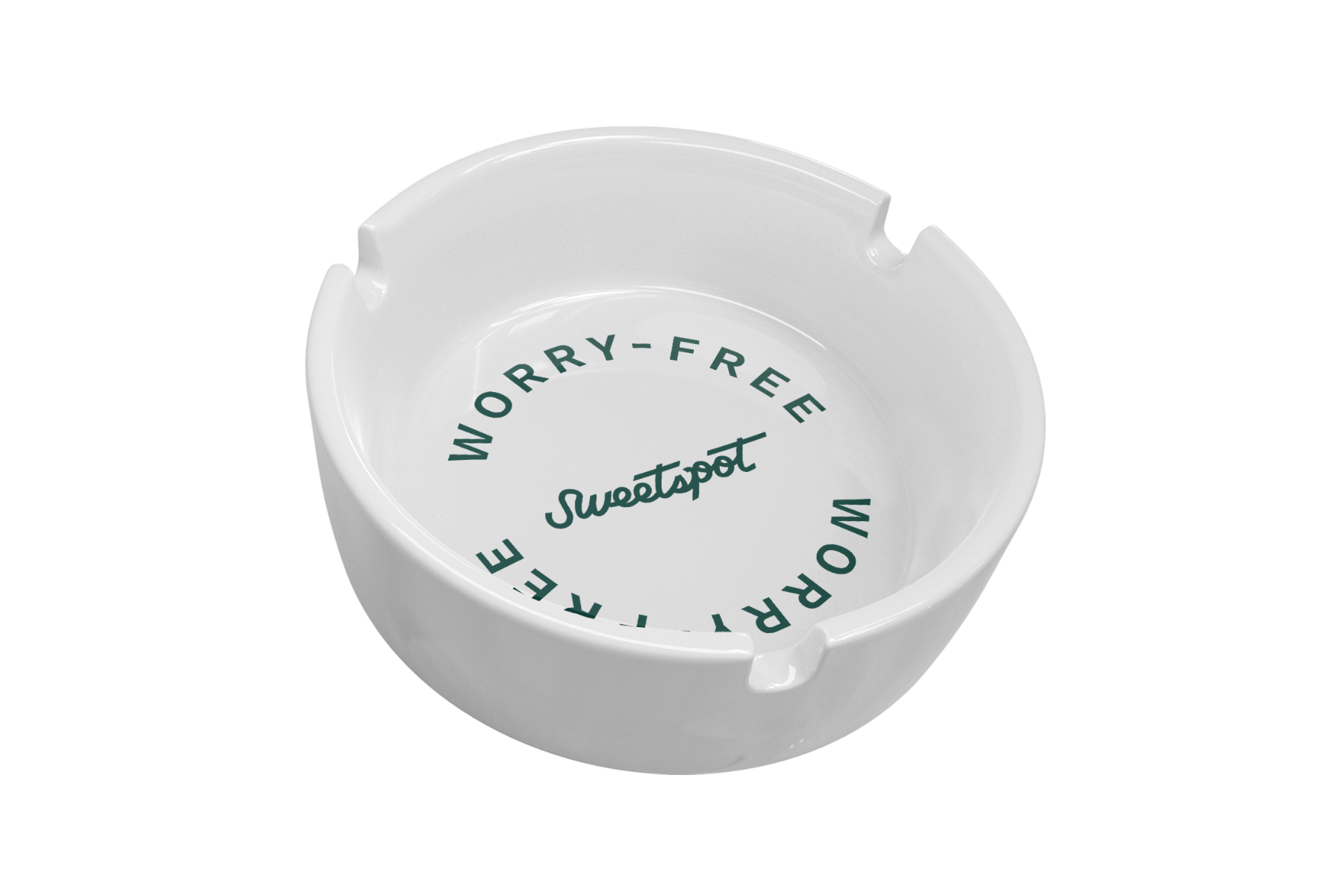 Sweetspot white glass ashtray