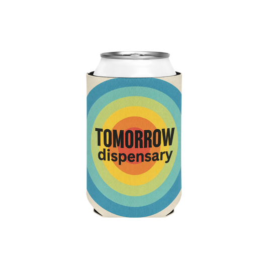 Branded can cooler printed with dispensary logo