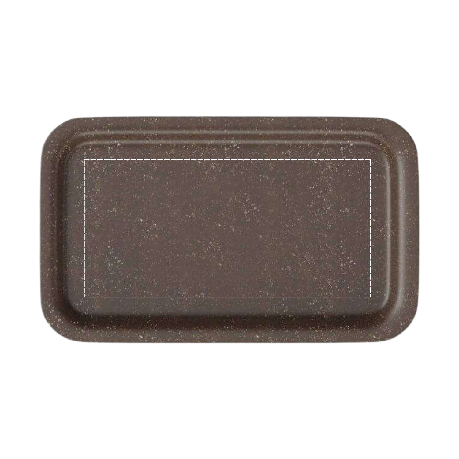 Brown biodegradable hemp rolling tray with printable design area highlighted