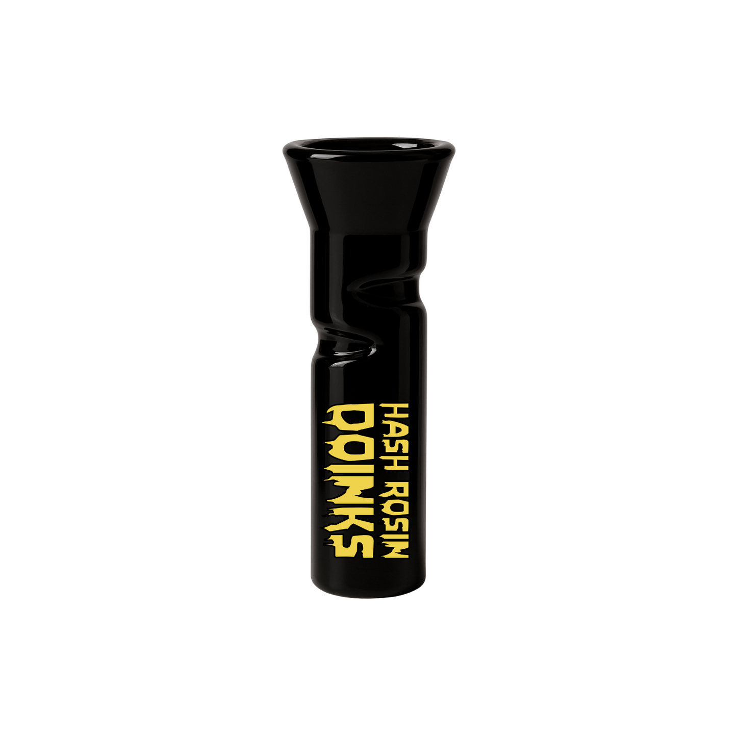 Black glass joint tip with direct logo customization for premium branded joints.
