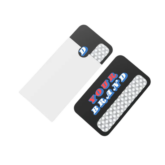 Full color custom grinder card with front and back print options shown