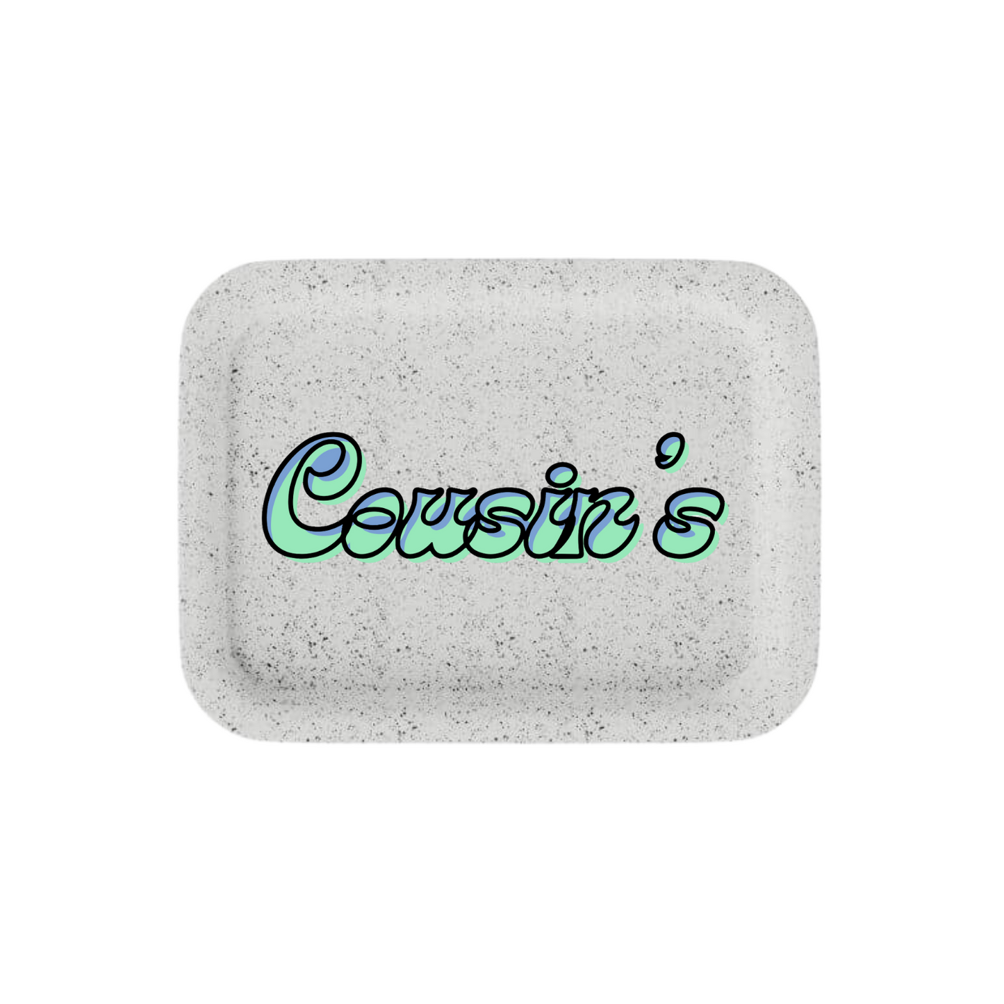 White biodegradable hemp rolling tray with custom full-color logo design