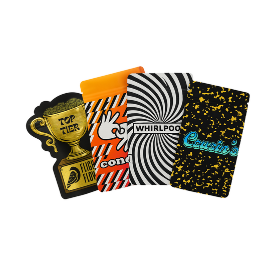 Custom mylar bags with full-color branding and unique designs. Perfect for cannabis flower, edibles, or concentrates, these resealable bags are available in a wide variety of sizes, shapes, and finishes.