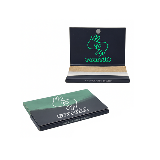 custom branded rolling papers with tips and magnet closure