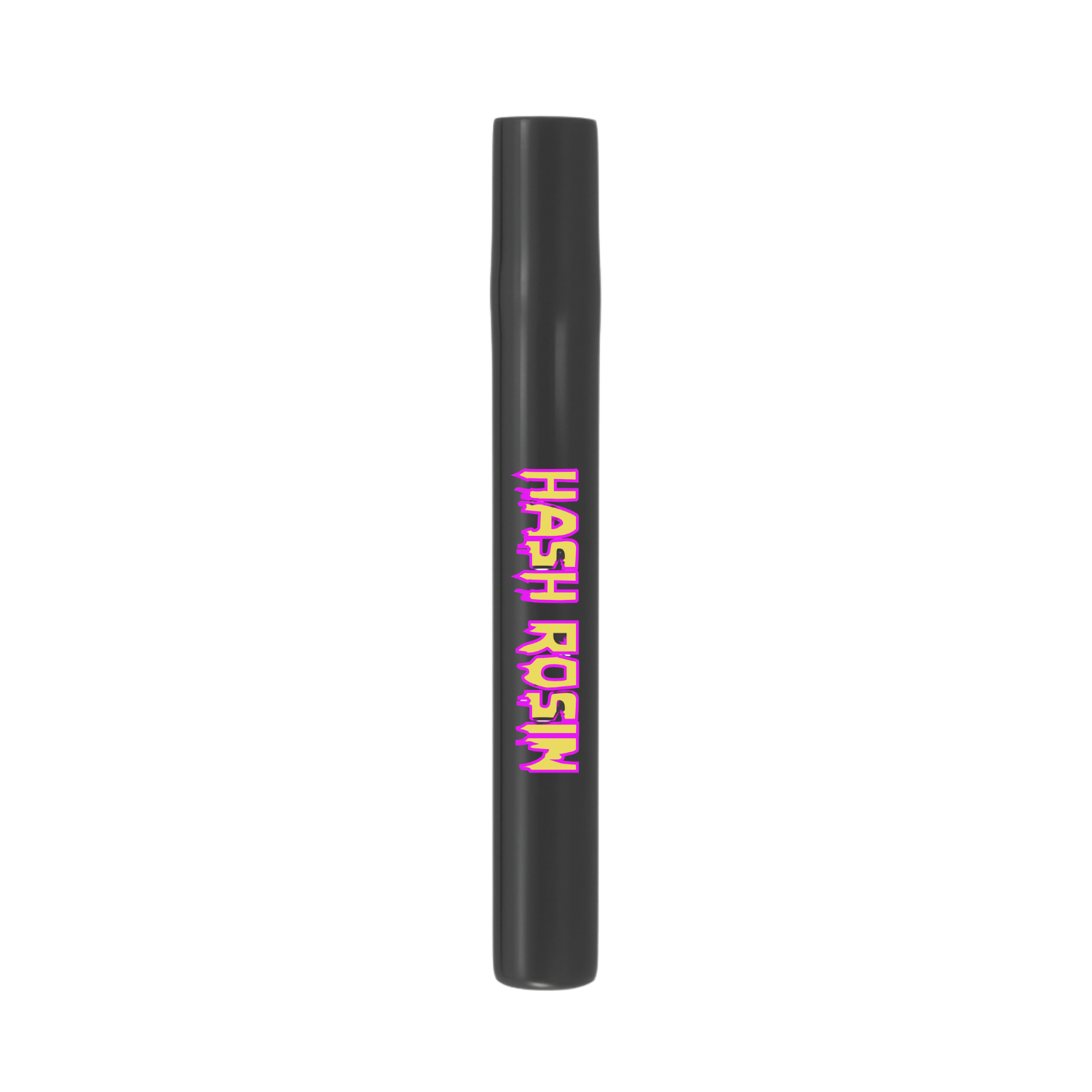 Custom black glass one-hitter chillum with brand logo