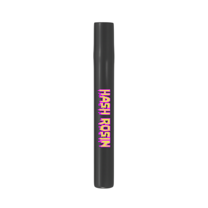 Custom black glass one-hitter chillum with brand logo