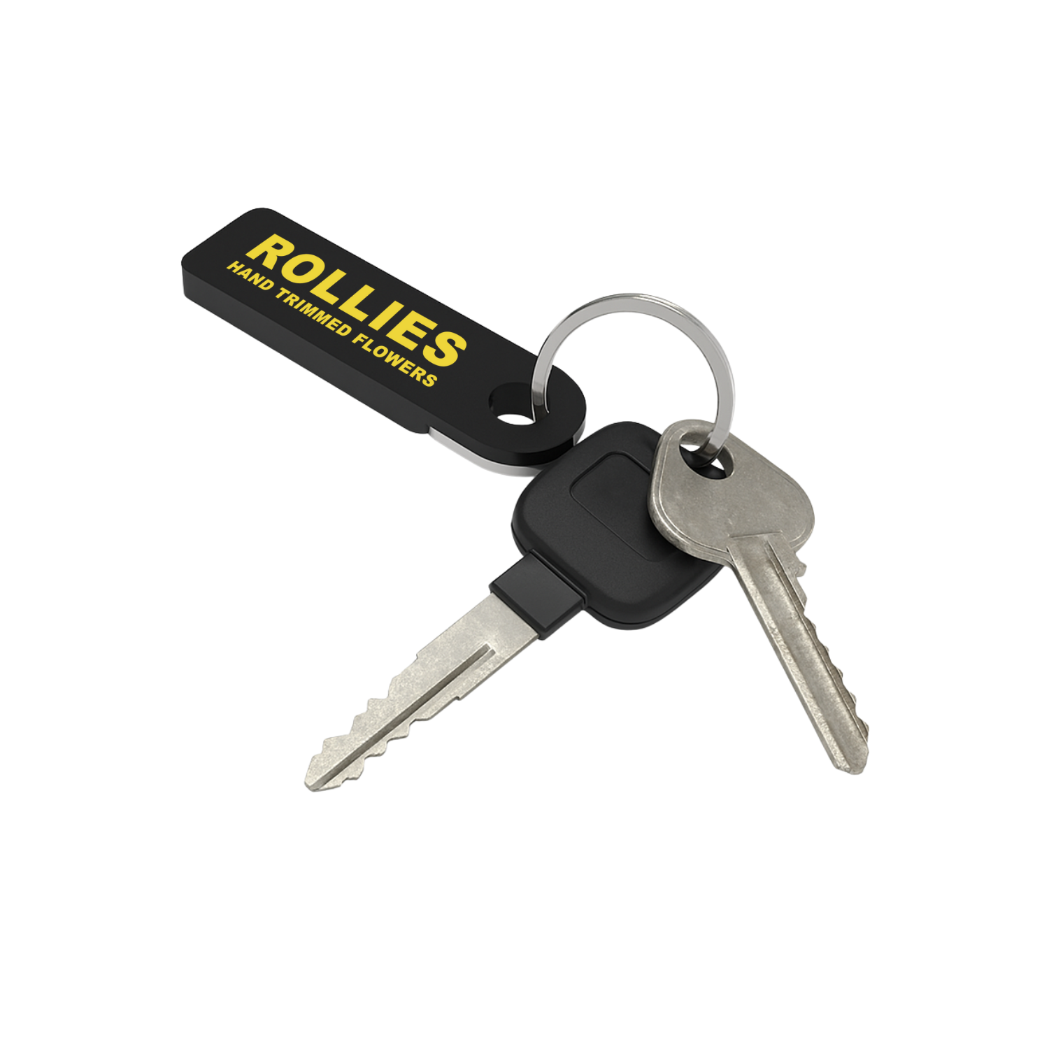 Custom dab tool keychain clipped to keys for discreet and portable concentrate use