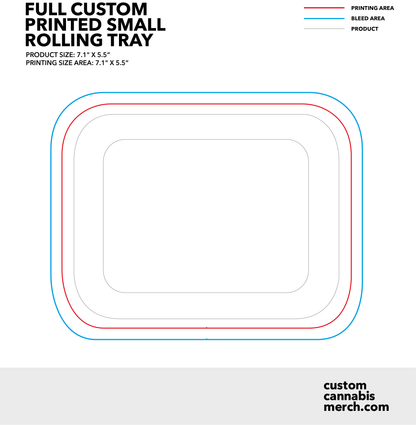 template dyeline for full custom metal rolling tray