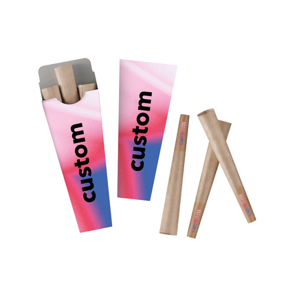 Gradient color custom cone 3-pack with organic hemp paper pre-rolls