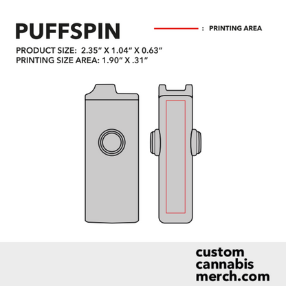 Puffspin lighter fidget spinner template showing print areas for custom design