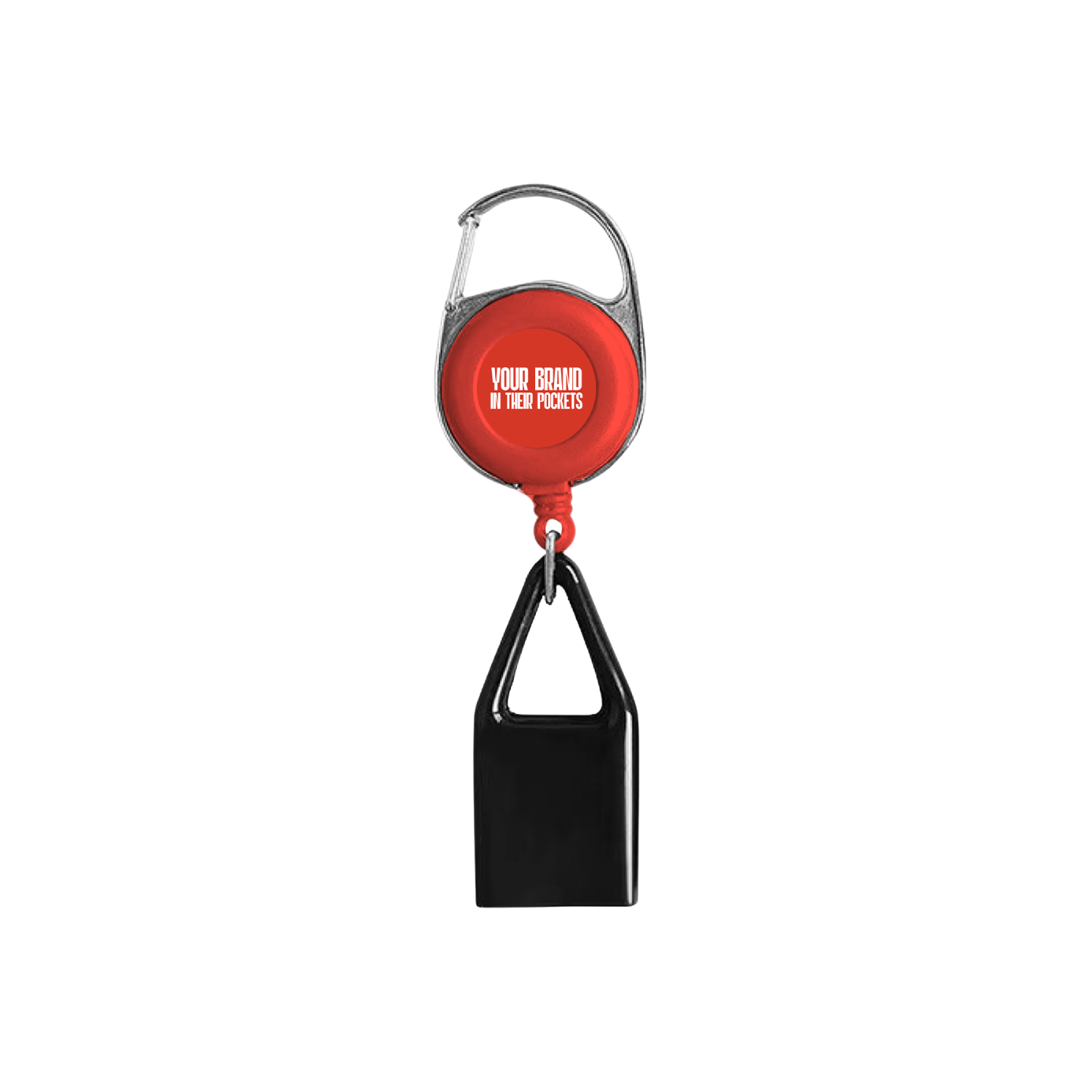 Red lighter leash with custom printed logo and Bic lighter clip