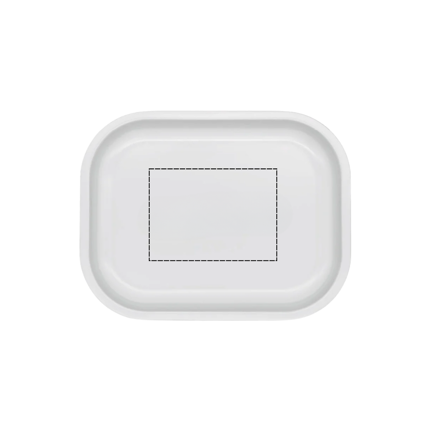 White rolling tray with dyeline template showing printable design space