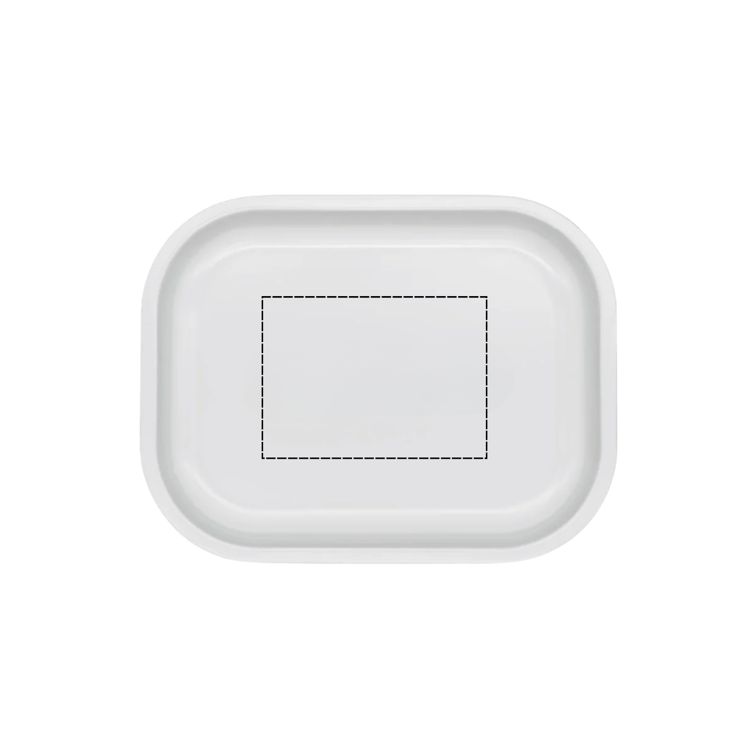 White rolling tray with dyeline template showing printable design space