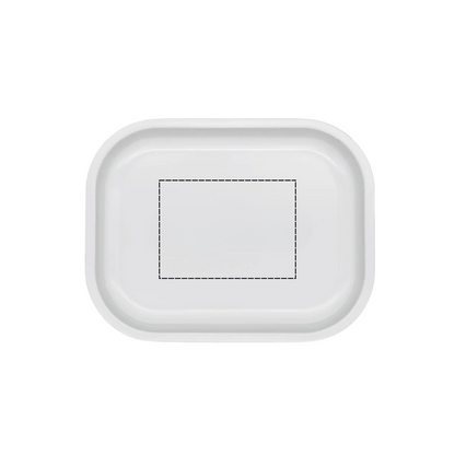 White rolling tray with dyeline template showing printable design space