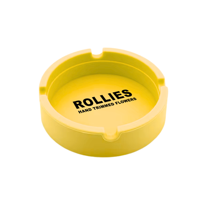 Yellow custom silicone ashtray for dispensary branding